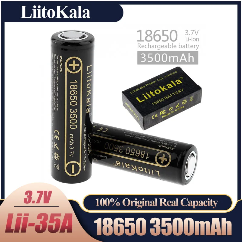 Аккумуляторная батарея LiitoKala литий-ионный аккумулятор 100% Lii-35A 18650 мАч 3500 в 10 А с