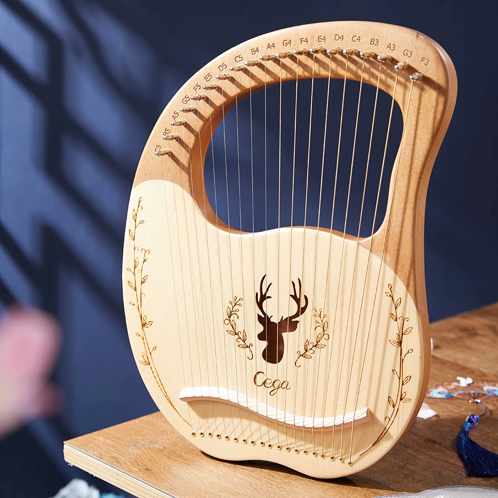 Lyre Harp 16/19/21/24/27/32 Strings Piano Harp Lyre Harp Wooden Mahogany Musical Instrument With Tuning Wrench Spare Strings