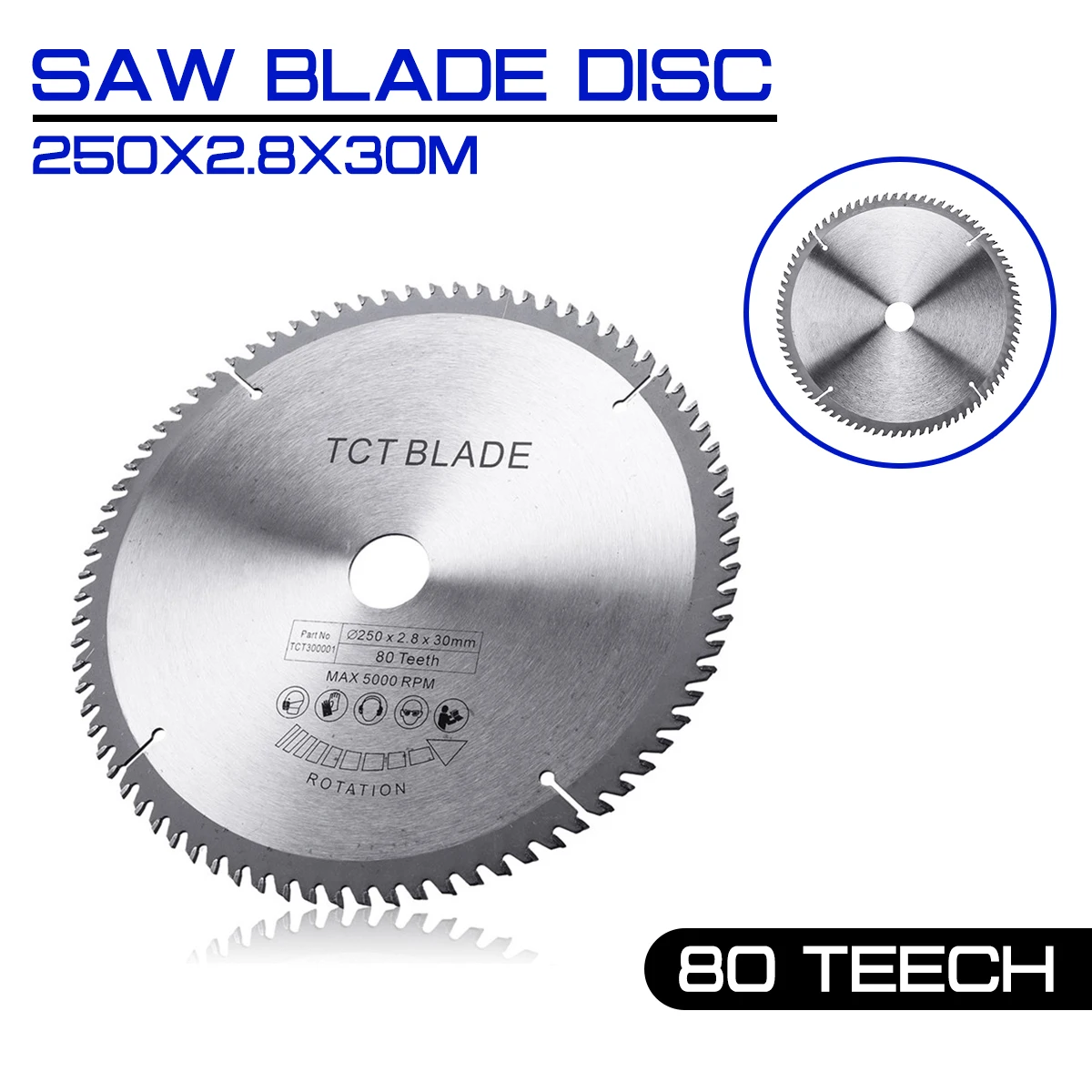 

250x2.8x30mx80Teech TCT Hard Alloy Saw Blade for Cutting Wood and Metal Tool for Wood Metal Circular Saw Blade Multi-functional