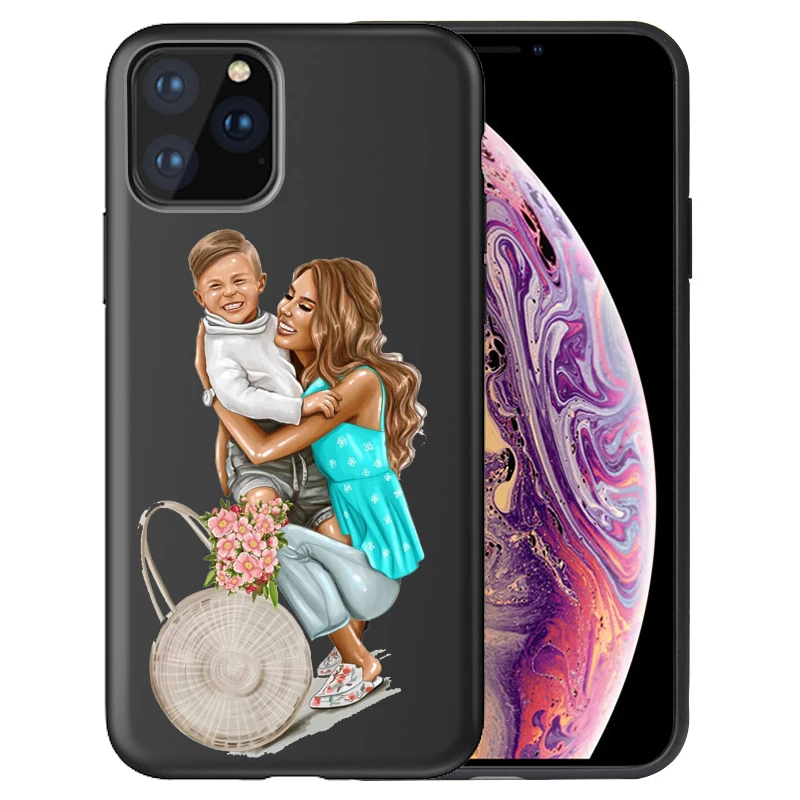 Чехол для телефона iphone 11 Super Dad Mom baby girl Fashion family Coque для iphone 11 Pro Max 8 7 X XS Max XR 6 7 8 Plus 5s Etui