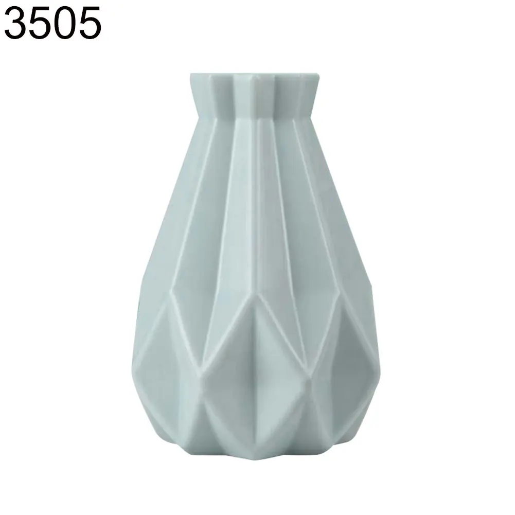 Пластиковый Небьющийся цветочный горшок ваза Современная Кабинет Прихожая Свадьба домашний офис Декор Настольная Ваза - Цвет: Green 3505