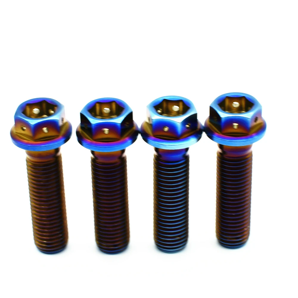 Ti Болт M10 X25mm DIY MTB титановые болты синий цвет двойной диск полый фланец головка