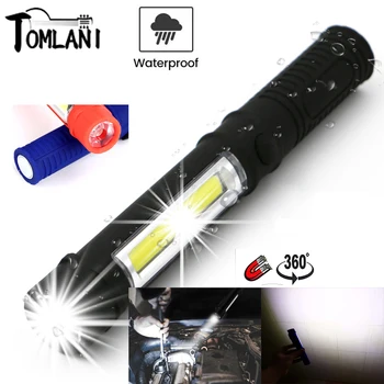 

Multifunction LED COB Flashlight Mini Work Light Inspection Torches Pen Holder Magnet Lamp Waterproof Plastic Portable Torch