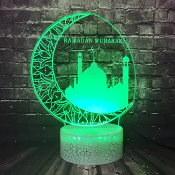 

Ramadan Mubarak decoration Night Light 7 Color Change LED Home Desk Table Lamp For Bedroom Holiday Mood Ramadan Festival lamp