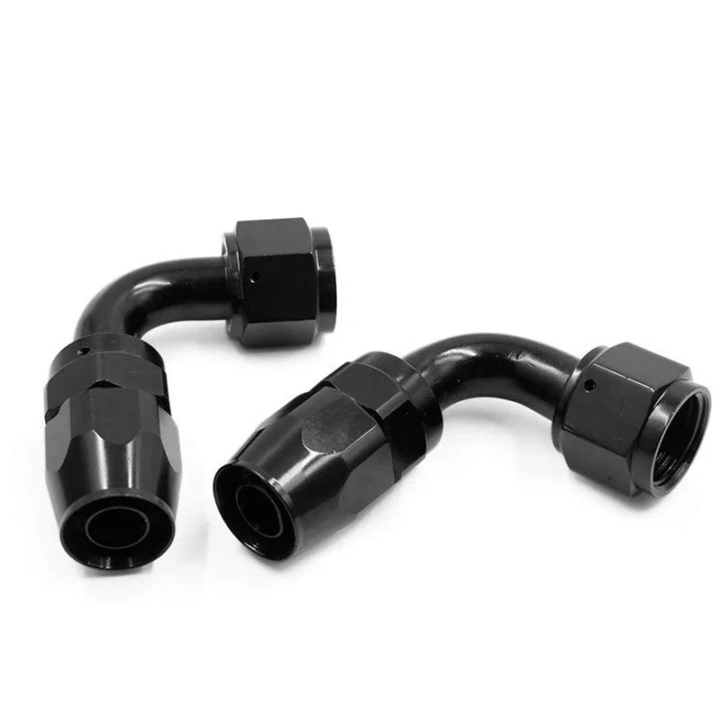 

2pcs Black Aluminum Alloy 10AN 90 Degree Swivel Car Fuel Oil Hose End Fitting
