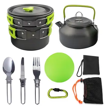 

16PCS Portable Outdoor Camping Cookware Set Marching Utensils Tableware Cooking Stove Kit Travel Pan Hiking Picnic Camping Tools