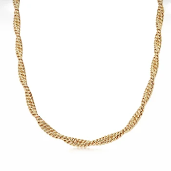 

Timeless Wonder Brass Geo Twist Chains Necklace Women Jewelry Punk Gothic Boho Designer Trendy Top Ins Kpop Prom Rare Set 5377