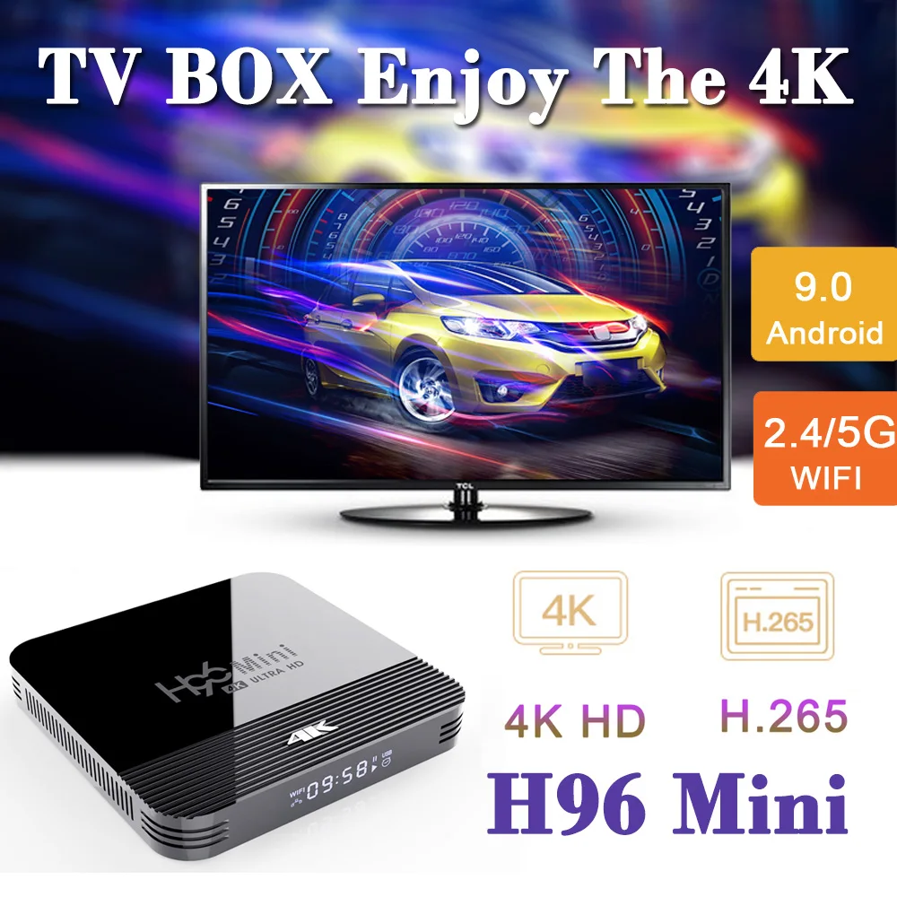 

Set-top Boxes h96 mini h8 RK3228A 4K Smart TV BOX Android 9.0 HK mini Media player Google Assistant MiNi Set top Box HK1 2G/16G