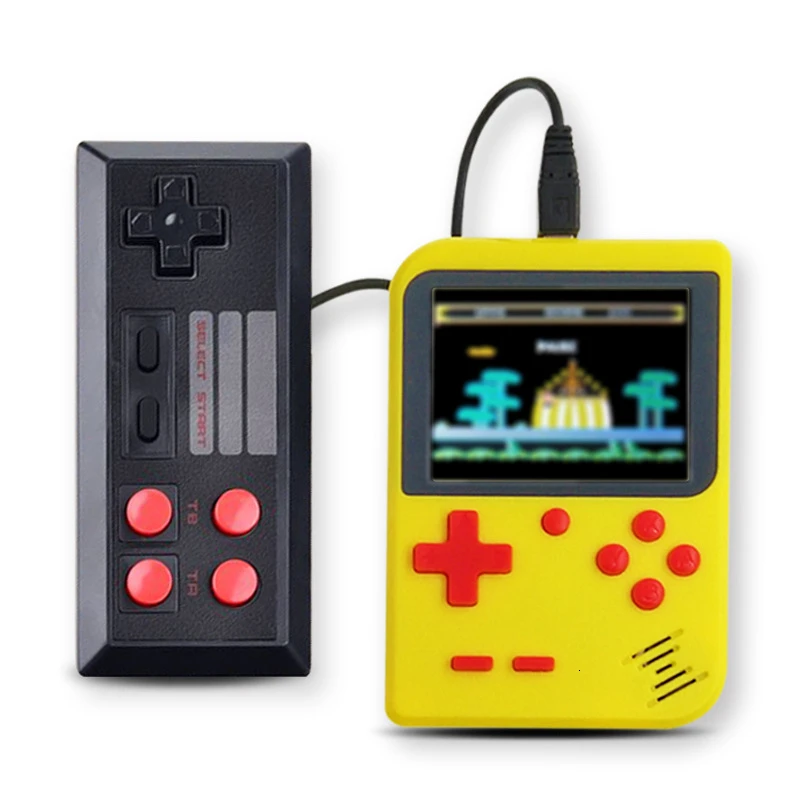 yellow With Gamepad ZOMTOP Горячая перезаряжаемая 400 В 1 видео портативная игровая консоль Ретро игры мини портативный плеер для детей подарок встроенные 400 игры - Цвет: yellow With Gamepad