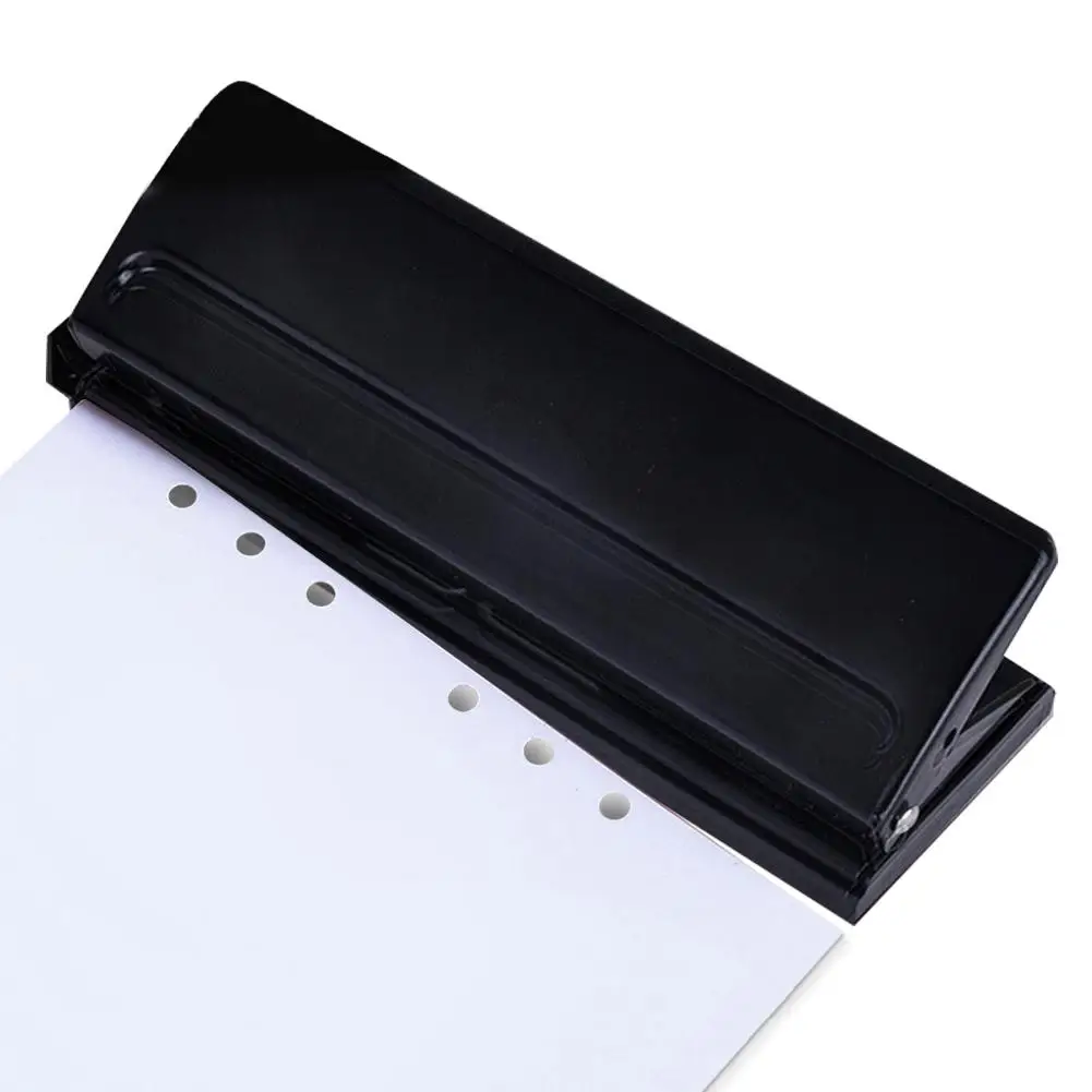 Good Adjustable 6-Hole Desktop Punch Puncher with 6 Sheet Capacity  Organizer Six Ring Binder for