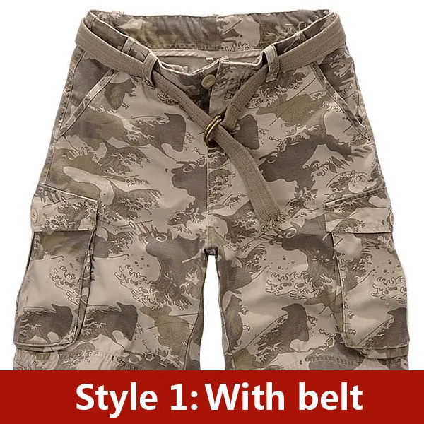 Лето Новое поступление мужские шорты Карго, хлопковые короткие штаны дизайнерские камуфляжные брюки 11 цветов Размер S M L XL XXL XXXL C888 - Цвет: 1 Pale Camouflage