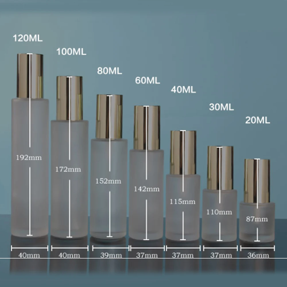 Лосьон/спрей матовое прозрачное Стекло косметическая бутылка 30 мл с золотой/серебряной крышкой