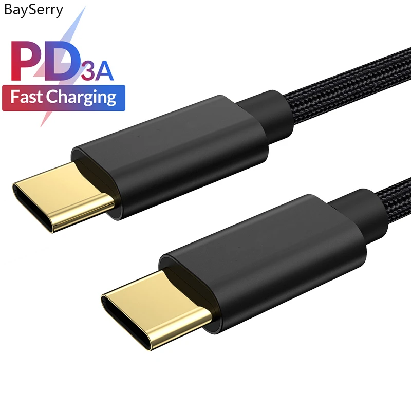 

USB Type C to USB Type C Cable For Xiaomi Redmi Note 7 Pro 60W PD QC 4.0 Quick Charge Type-C Cable For Samsung Galaxy S10 S9 S8