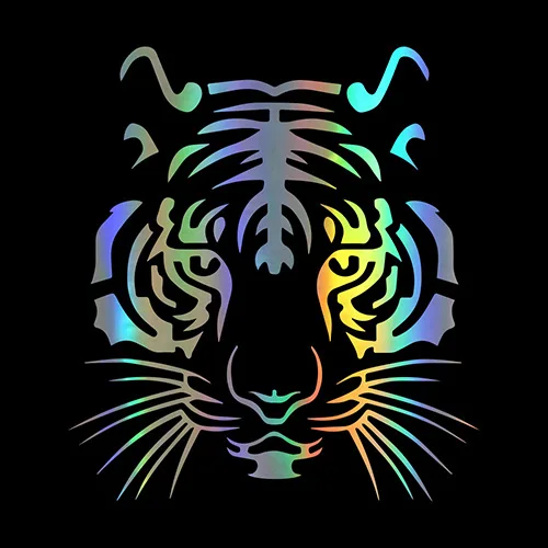 

Car Decoration Accessories Colorful Car Stickers Laser Paper Stickers Tiger Colorful Car Stickers for BMW benz audi ford renault