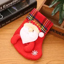 MAIOUMY 2019 คริสต์มาสน่ารักถุงน่องถุงเท้าถุงเท้า Santa Claus Snowman Elk เด็ก Candy ของขวัญถุง Xmas ตกแต่งแขวนกระเป๋าถ...(China)