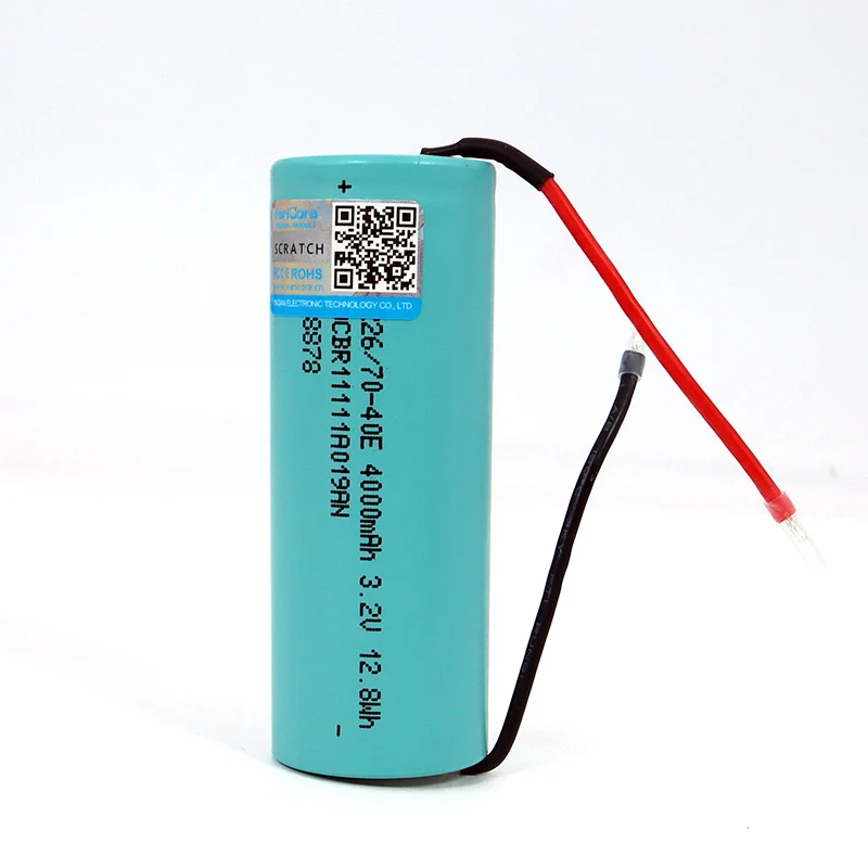 US $3.68 32V LiFePO4 26700 4000mAh Battery Maximum 5C Power battery DIY Silicone Wire For Electric car scooter Energy storage