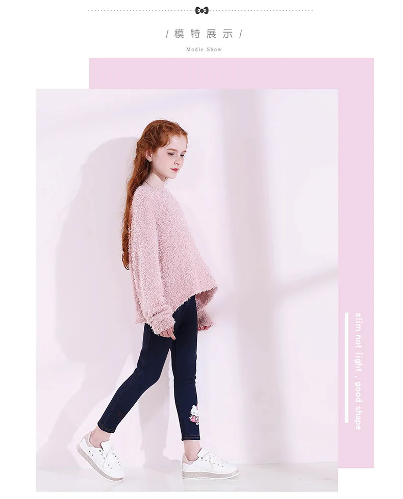 Najtaniej Hello Kitty 3 12T spodnie dżinsowe nogi legginsy pluszowe spodnie jeansowe maluch zimowe ubrania dla dziewczynki spodnie zimowe dla dziewczynek dzieci legginsy