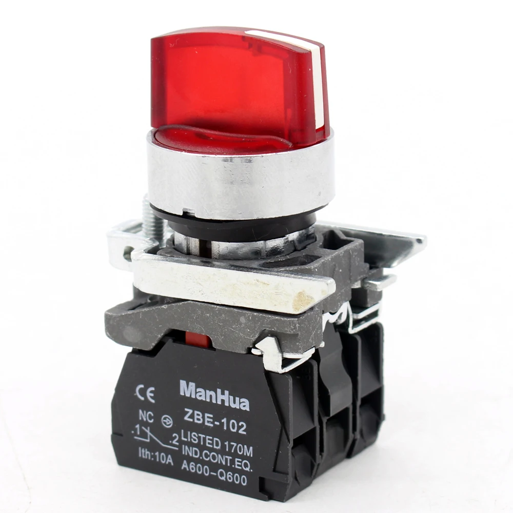 Manhua XB4-BK34M4 220V светодиодный электрораспределительной коробкой многопозиционного переключателя кнопочный переключатель роторный