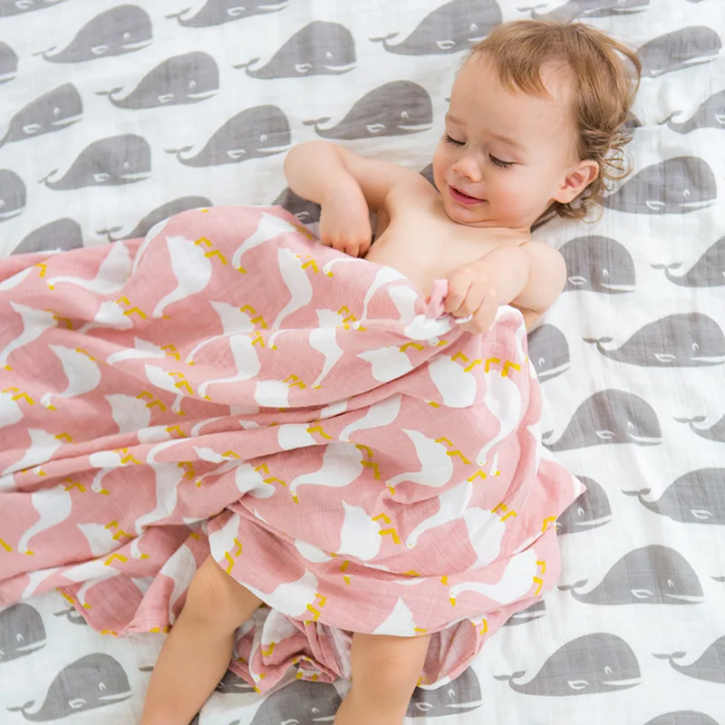 Муслин Европа и Америка Мультфильм Весна Лето Младенцы BABY'S одеяло младенец Gro-bag младенческой Многофункциональный ребенок обертка Clot