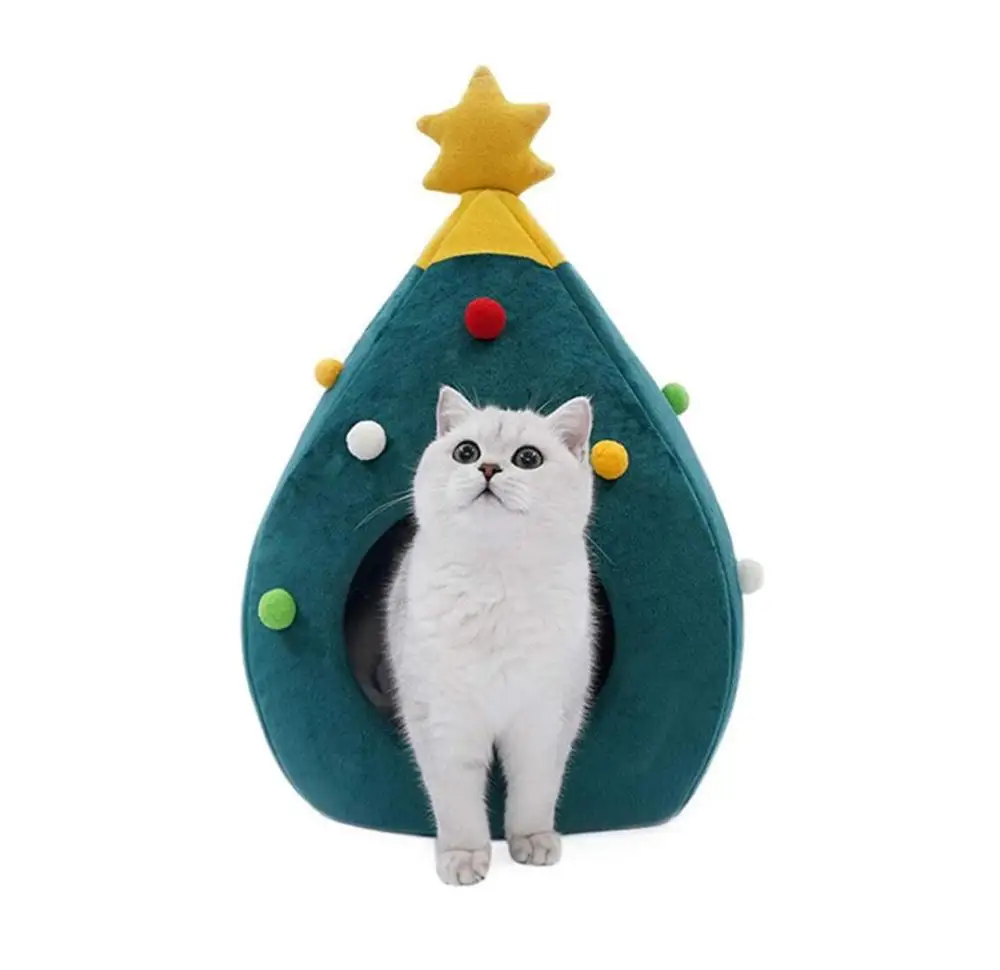 

60*45*40cm Cat Baby Nest Sleeping House Comfortable Christmas New Year Nest for Pet, Semi-closed Cat/Dog Nest(10kg Applicable)