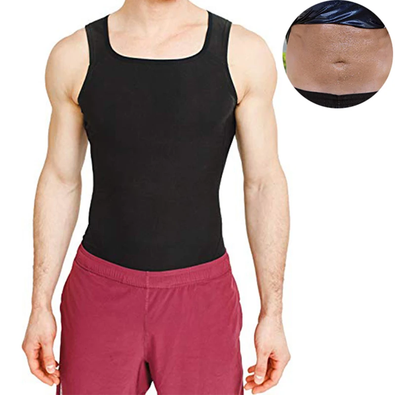 Men Thermo Shirt Sweat Sauna Tank Tops Body Shapers Waist Trainer Slimming Vest Fitness Shapewear Belt Body ECMLN Dropshing