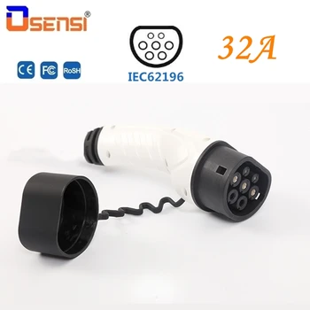 

OSENSI Type 2 IEC 62196-2 32A EV Adapter Plug Mennekes Connector Electrica Car Side Charging EVSE Convertor Socket
