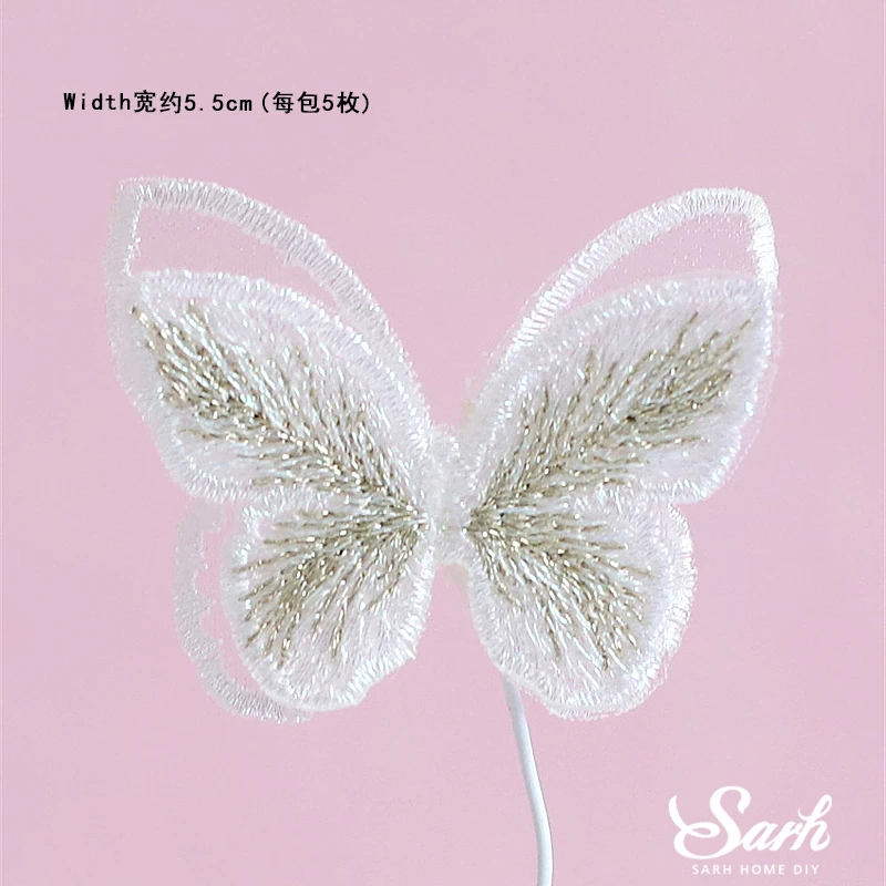 5pc lace butterflies Железная проволока, 1, 8, 18, топперы для торта, цветок, украшение для дня рождения, вечеринки для взрослых, церемония, свадьба, детский душ, принадлежности для выпечки, подарок - Цвет: 5pc lace butterflies