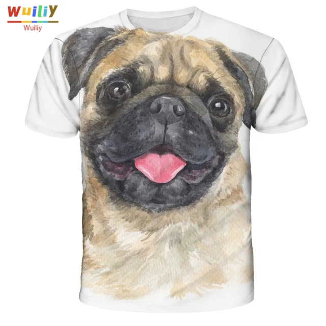 Men's Squirrel T Shirt 3D Print Shirt Animal Graphic Tees Lovely Pattern Tops Men/Women Cute Puppy Face Tee Funny Pet T-shirt Bulldog face