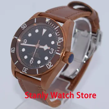 

Vintage Corgeut 41mm Black Sterile Dial Coffee Rotating Bezel Luminous Miyota 8215 Automatic Movement Men's Wrist Watch