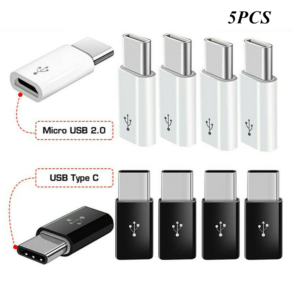 USB To Type C Adapter 5PC Micro USB Female To Type C Male Connector Charging Adapter Phone Accessories