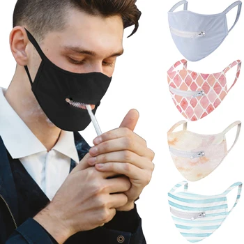 

2020 Washable Protective Mask Men & Women Reusable Zipper Mask Easy to Drink Costumes Cosplay Accessories Mascarill