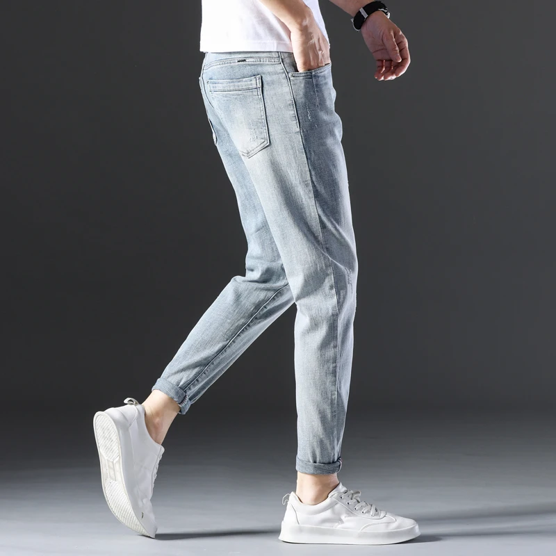 Hot Product 2020Spring and Autumn New man Jeans blue Classic Fashion Designer Denim Skinny Jeans men's casual High Quality Slim Fit Trousers