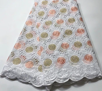 

Hot Selling 100% Cotton African Lace Fabric Nigerian Lace Fabric 2020 High Quality Swiss Voile In Switzerland ESH063