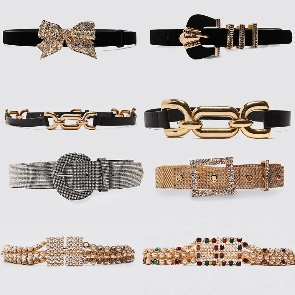 Женские ремни с кристаллами ZA романтичные украшения для вечеринок 2019|Украшения