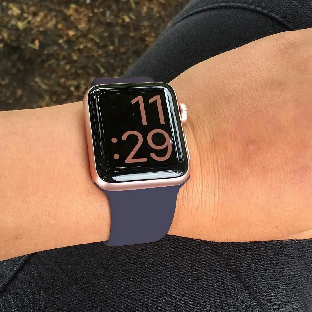 Ремешок для Apple Watch 38 мм 42 мм iWatch 4 3 2 1 ремешок 44 мм 40 мм спортивный силиконовый ремень браслет для Apple Watch 5 Аксессуары