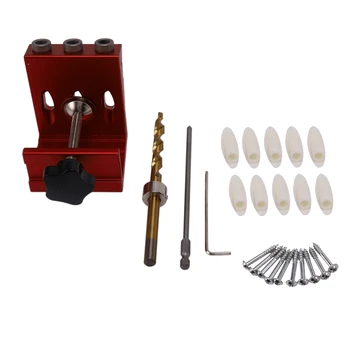 

Woodworking Oblique Hole Drill Locator Wood Assembled Punchers Hole Punching Fixtures Tools Guide Clamp Locator Set Red