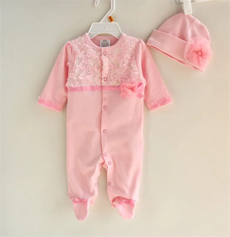 Humor Bear Princess Style Baby Girl Clothes Girls Lace Rompers+Hats Baby Clothing Sets Infant Jumpsuit Gifts