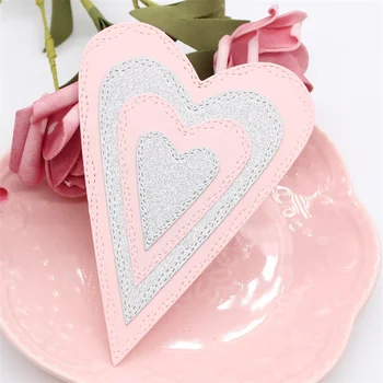 

KSCRAFT Wonky Stitching Prim Hearts Metal Cutting Dies Stencils for DIY Scrapbooking/photo album Decorative Embossing DIY Cards