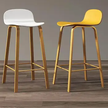 

Modern Light Luxury Ins Bar Chair Bar Chair Nordic Metal Modern Simple Household Restaurant High Chair Bar Stool