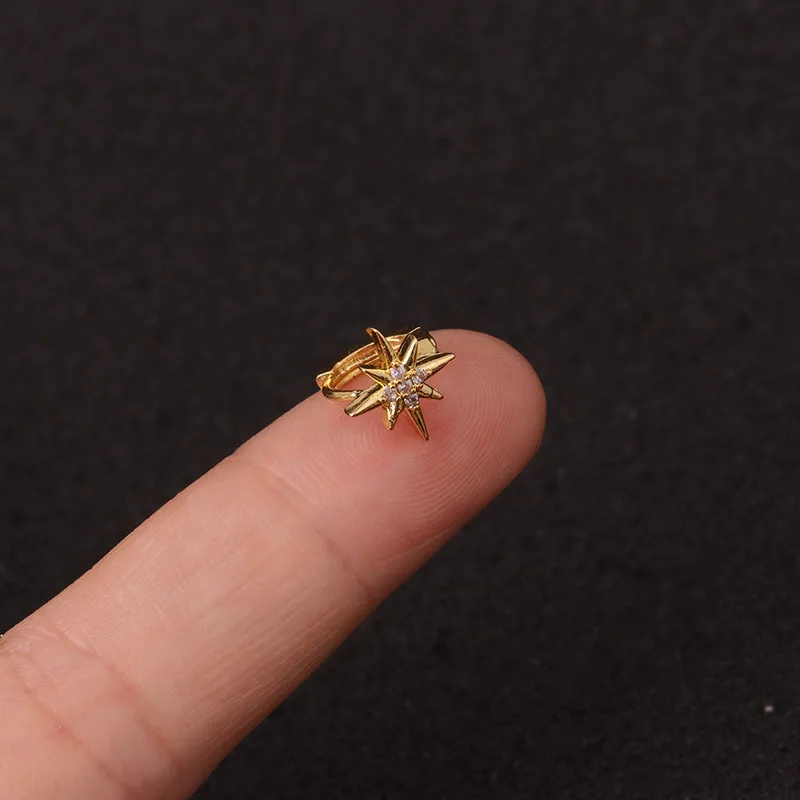 1Pc 5mm Diameter Septo Ear Cartilage Tragus Helix Daith Rook Snug Conch Rings Real Septum Clicker Nose Hoop Lip Earring Piercing - Image 6