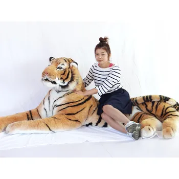 

[Top] Simulation 220cm Large Domineering Animal Amazing Realistic Tiger Plush Toy Collection Photography props Home decoration