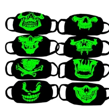 Личность зубы флуоресцентные светящиеся Анти-пыль маска прилива мужчин и женщин Творческий теплый дышащий черный хлопок любителей рот маска