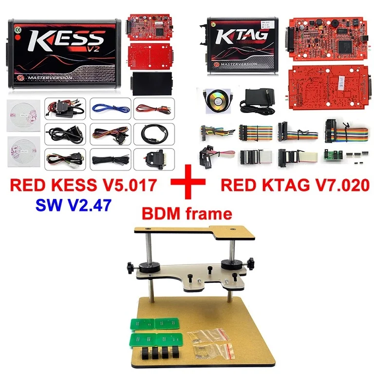 Kess Ktag 7,020 Kess V2.47 ECU программист Kess V2 V5.017 V2.47 Ktag Master Fgtech Galletto V54 BDM Рамка для Ktag Адаптер BDM - Цвет: show as the photo