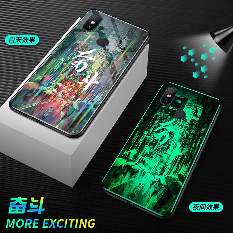 Светящийся чехол для Xiaomi mi 8 чехол светящийся закаленное стекло задняя крышка для Xiaomi mi 8 SE mi 8 Lite чехол силиконовый чехол для телефона
