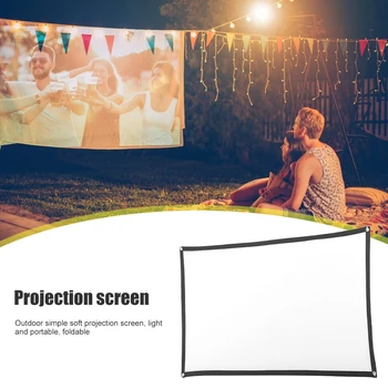 

Party Outdoor Supplies 72 inch Projection Screen Foldable 16:9 Projector Screen for Outdoor Camping Home Outdoor Theater