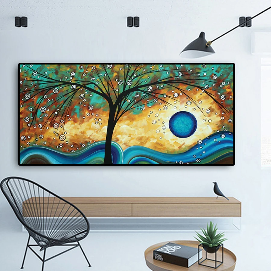 Abstract Tree Sunset 5d diy Diamond Painting Full drill rich tree Embroidery Mosaic diamond home decor drop shipping | Дом и сад