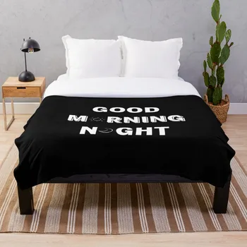 

GOOD MORNING NIGHT BLACK Blanket Wool Flannel Plush Blanket Bedspread For office Sherpa Blanket Couch Quilt Cover Travel