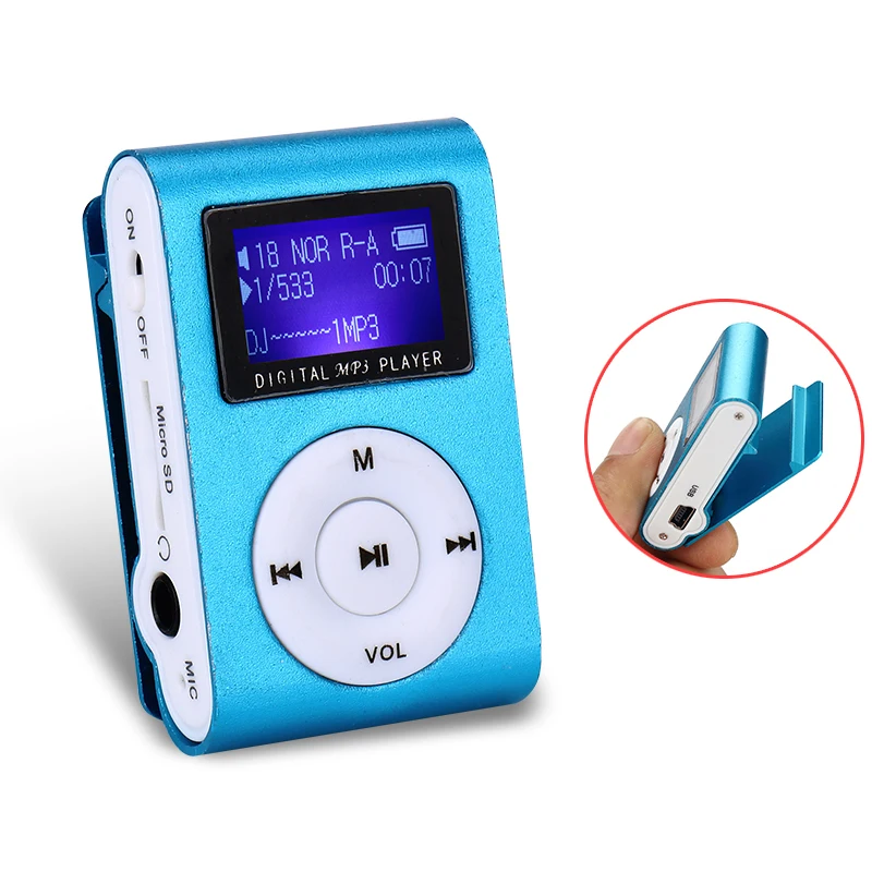 2 Гб памяти автомобиля мини USB клип LCD экран MP3 музыкальный плеер Поддержка линия