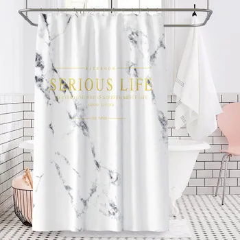 

Marble Pattern Bath curtain Waterproof Shower Curtains Geometric Bath Screen Printed Curtain for Bathroom Gift