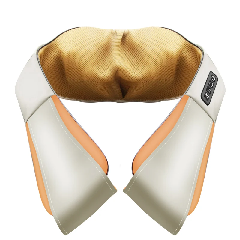 massager brown 4 U-образный Электрический роликовый массажер для шеи для спины, шеи, плеч, тела, заботы о здоровье, расслабление, инфракрасная массажная подушка с подогревом - Цвет: massager brown 4